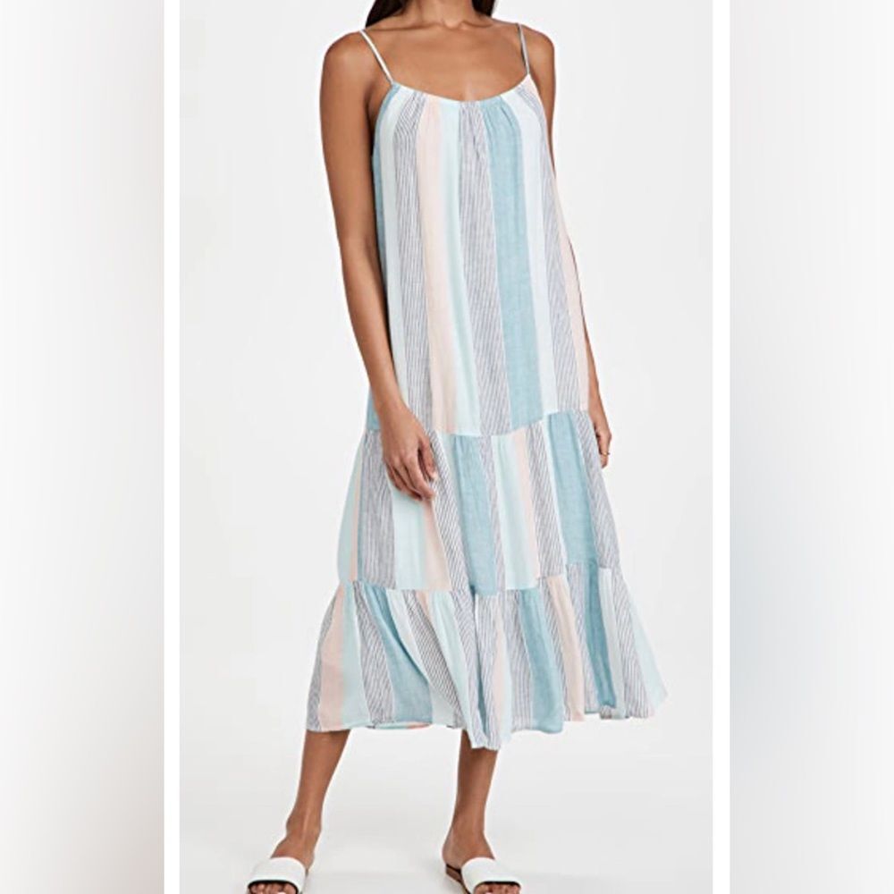 Rails Adora Pastel Striped Midi Dress in Mint Size Medium